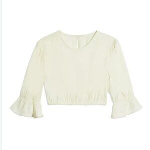 We Wore What Ruffle Sleeve Crop Blouse